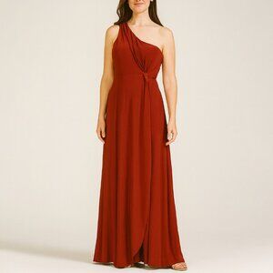 BHLDN One Shoulder Formal Maxi Dress‎ Burnt Orange 8